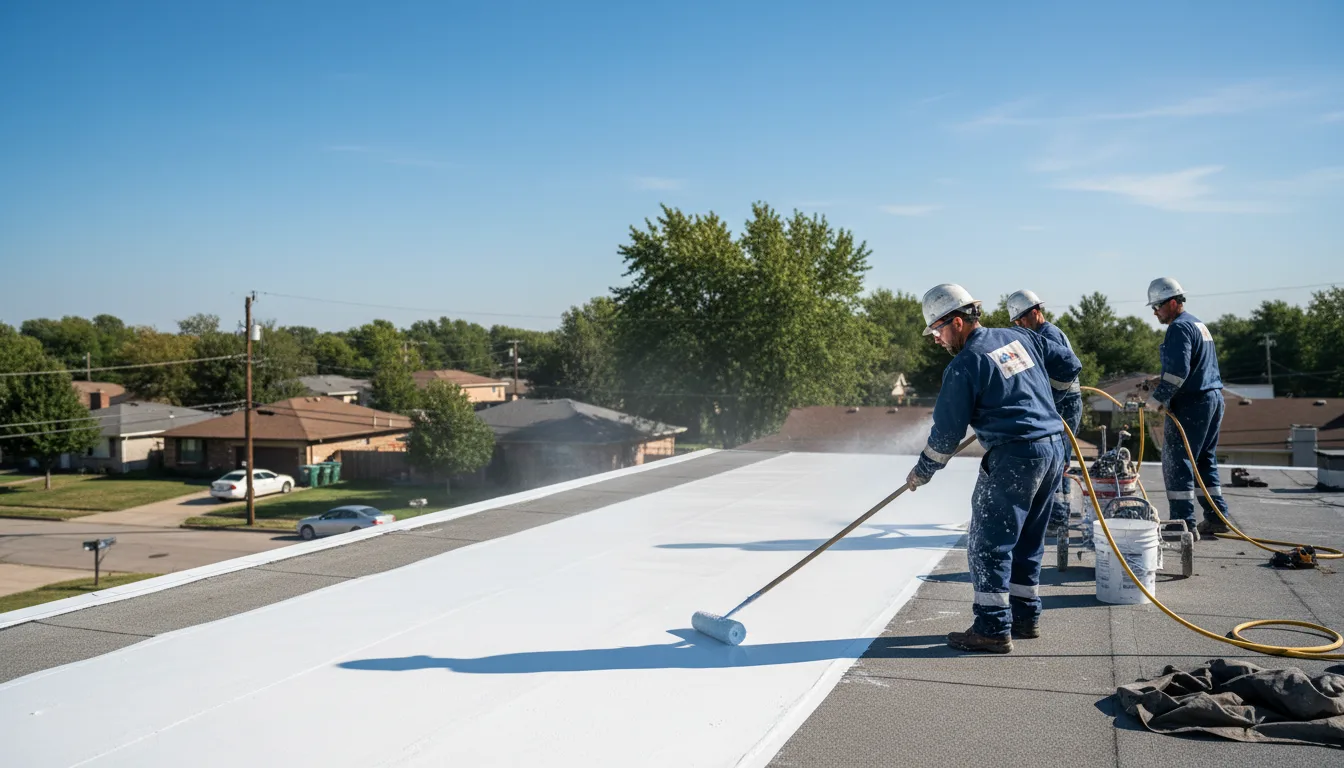 Commercial roof coating in Aurora, IL near me